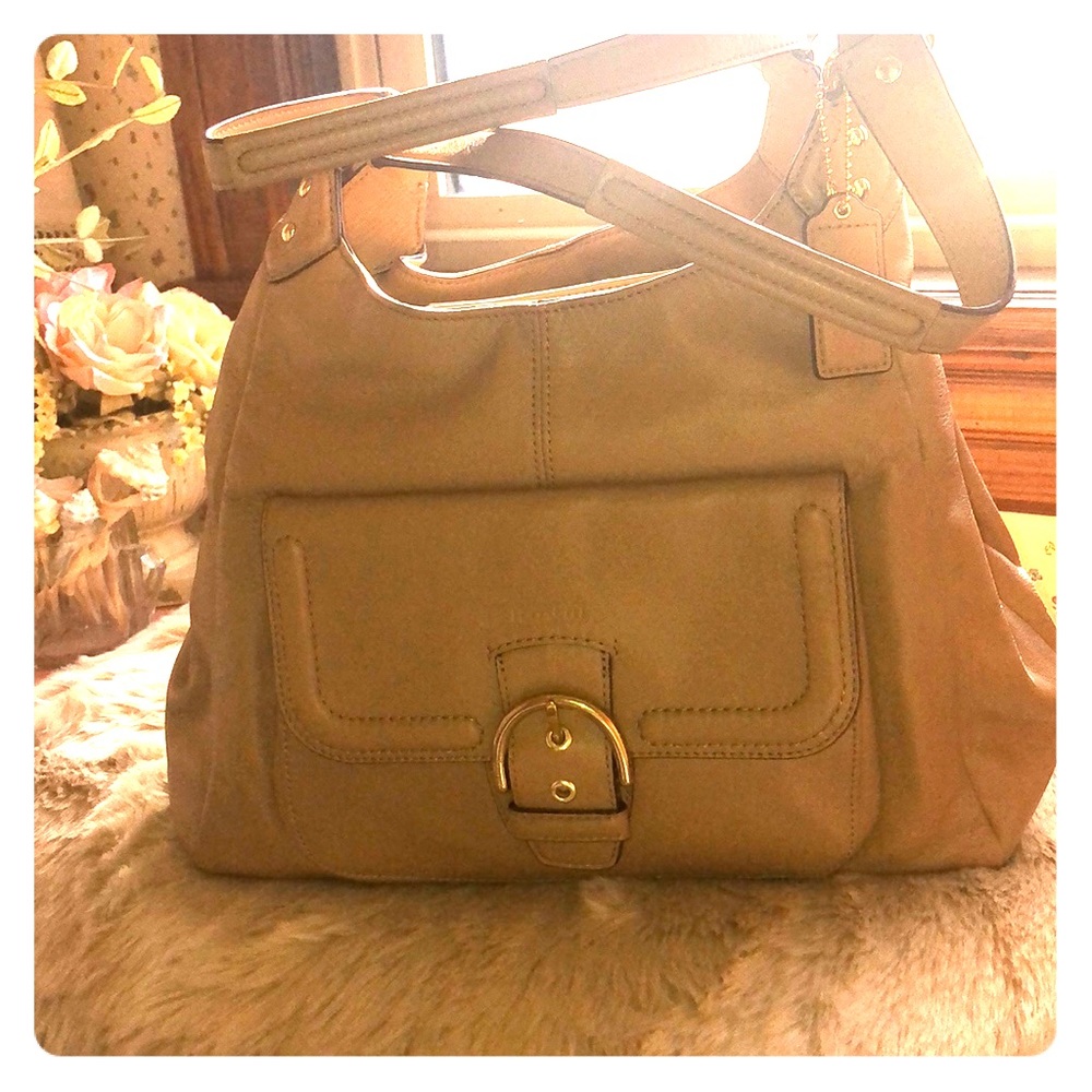 Coach Tan Leather 3 Compartment Bag